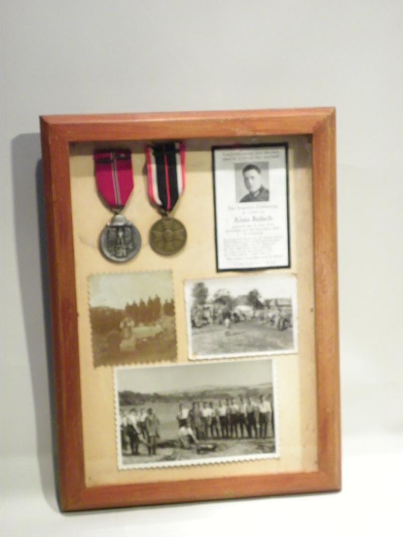 Framed WW2 German Medal Pair to Eastern Front Casualty.