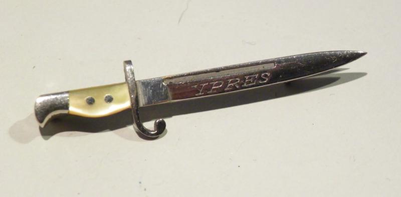 WW1 Era Miniature Ypres Bayonet Sweetheart Brooch