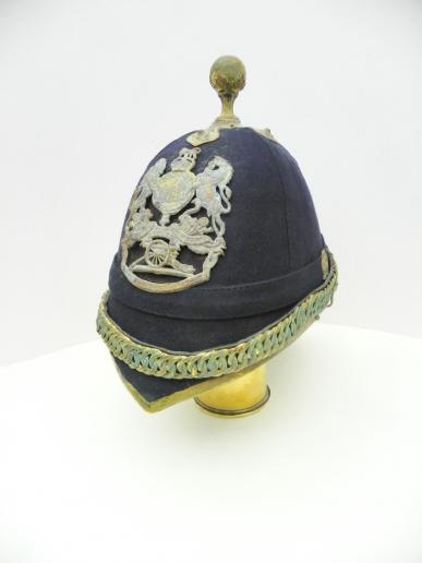 An Important Officers Blue Cloth Helmet - RA Major KIA Boer War.