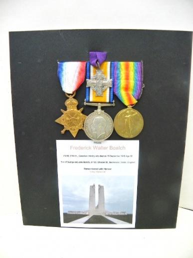 WW1 1915 Star Trio & Memorial Cross to Canadian Infantry KIA – Vimy Ridge?