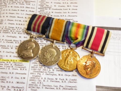 WW1 Military Medal Group to Courtis RGA.