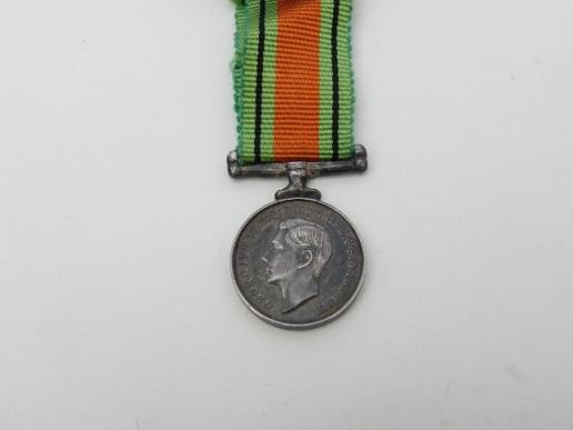 WW2 Silver Defence Medal Miniature Medal. 