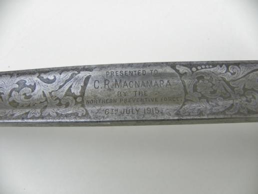 Interesting WW1 Officers Sword - Named Dublin Fusiliers.