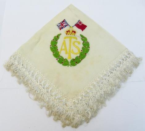 WW2 Silk Embroidered Handkerchief ATS