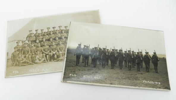 Two WW1 Era Photographic Postcards Fargo Camp 1913