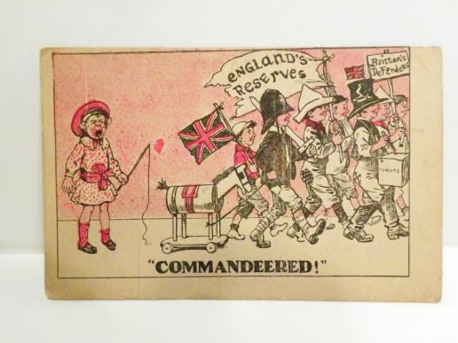 WW1 Era Humerous Satirical Postcard 'Commandeered'