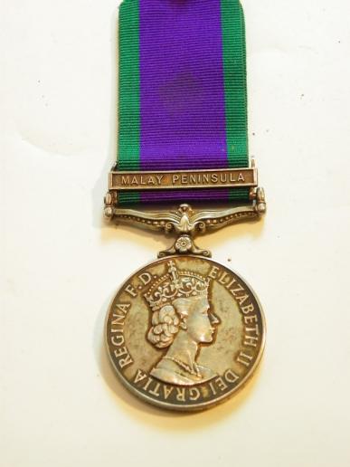 QEII General Service Medal to RN Malay Clasp.