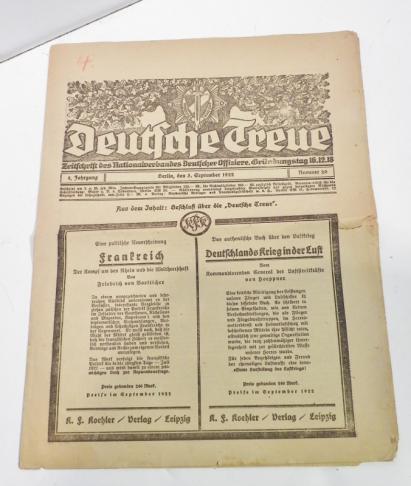 Scarce 1922 Dated National Association of German Officers Magazine