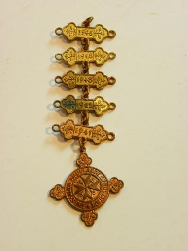 WW2 Era St Johns Ambulance Badge and Year Service Bars
