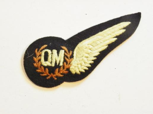Vintage RAF QM (Quartermaster) Aircrew Padded Brevet Badge
