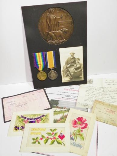 WW1 Memorial Death Plaque and Pair to RGA KIA 1917.