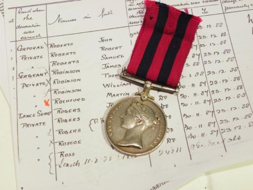 1854-95 Indian General Service Medal to Cheshire Regiment.