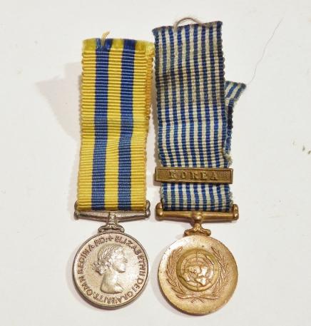Queens Korea Miniature Medal Pair. 
