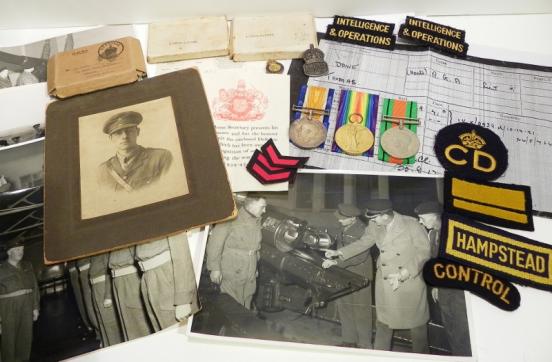 WW1 & WW2 Medals & Insignia to; Lieut Dawe RGA & Civil Defence.