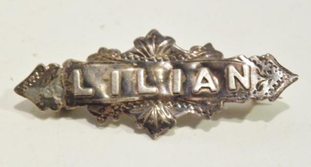 Edwardian Silver Name Brooch – LILIAN