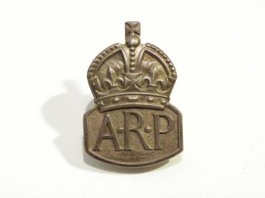 WW2 Era Sterling Silver ARP Badge London 1939 (pin back)