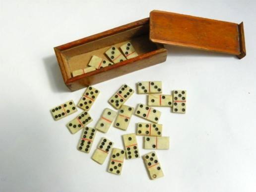 19thC Prisoner-Of-War Work Miniature Bone Dominoes