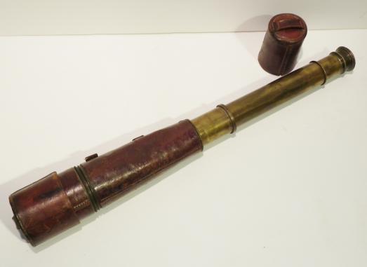 Victorian Brass and Leather Bound Three Draw Field Telescope