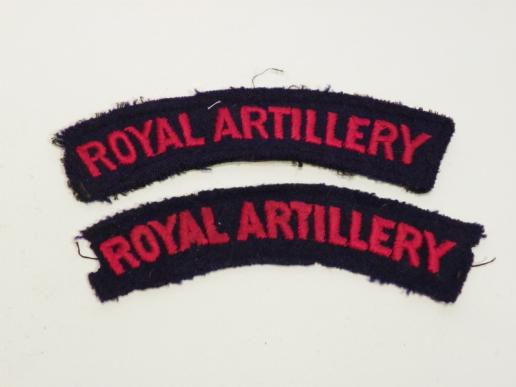 Pair of original Royal Artillery Cloth Shoulder Titles