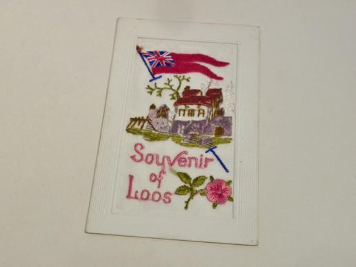 WW1 Era Silk Postcard – Souvenir of Loos