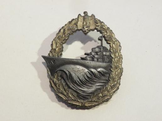 WW2 German Navy Destroyer War Badge by Sohni, Heubach & Co. 