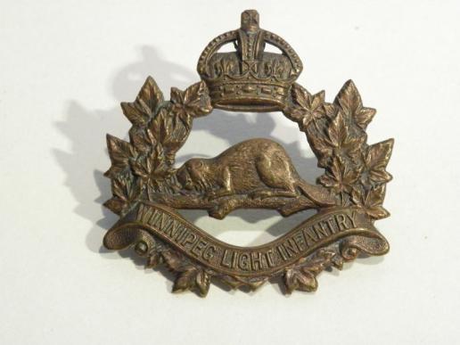Rare WW1 Canadian Winnipeg Light Infantry Cap Badge.