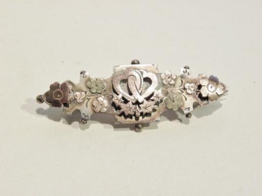 Edwardian Hallmarked Silver and Rose Gold ladies Brooch
