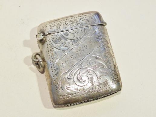 Super Hallmarked Silver Vesta Case – B’ham 1918