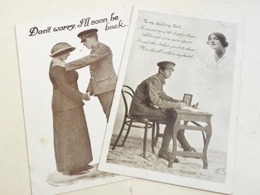 Two WW1 Era Postcards – Sad Partings