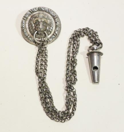 Victorian Rifle Officers Whistle, Chain & Boss.