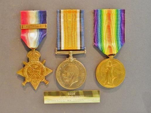 Scarce Mons Star Trio to Cpl/Sjt Barrett 10th Hussars / Tank Corps