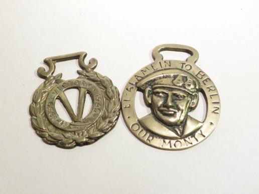 Two WW2 Era Horse Brasses  – Our Monty and Victory