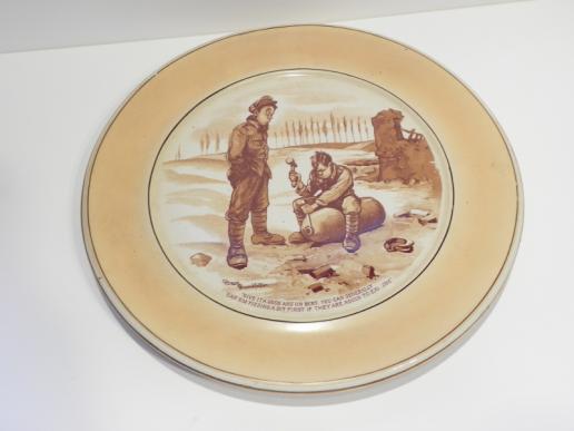 Superb 1917 Early Bruce Bairnsfather 'Old Bill' Plate by Grimwades