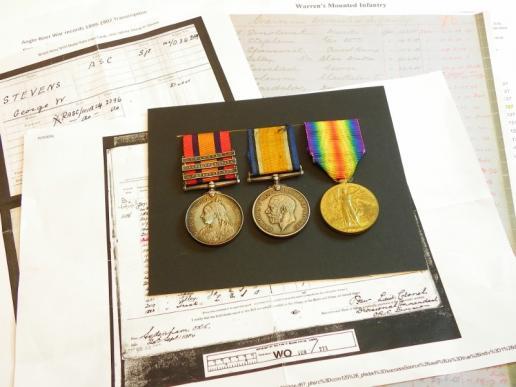 Interesting Boer War QSA & WW1 Pair to Stevens.