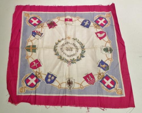 Interesting WW1 Era Liberation of Trieste Commemorative Handkerchief