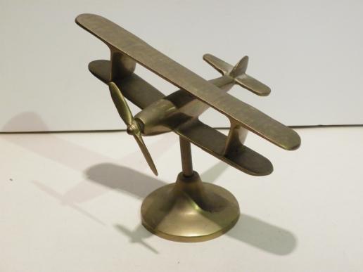 WW2 Era Cast Brass Bi-Plane