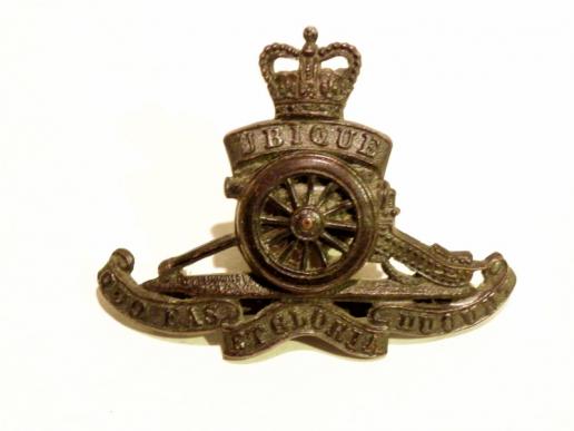 QEII Royal Artillery Officers Bronze Service Dress Cap Badge