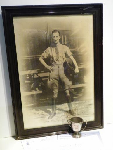 WW1 Silver Trophy Cup and Large Framed Photo Brannon Served India