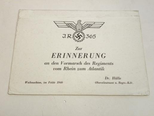 Very Interesting and Scarce WW2 German Christmas Message to Elite Regiments