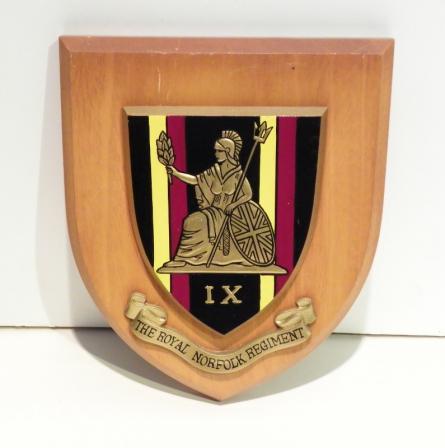 9th Royal Norfolk Regiment Wooden Shield