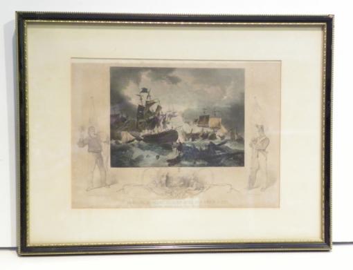 Early 19th Century Print of the Battle of Camperdown 1797.