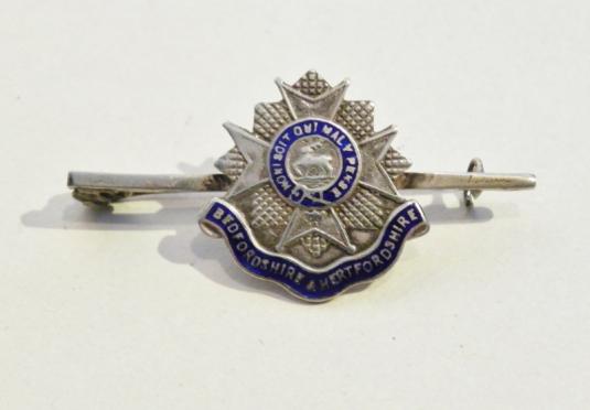 Inter War Era Sterling Silver Bedfordshire & Hertfordshire Sweetheart Brooch