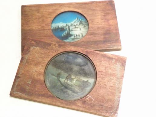 Two Rare Victorian all Hand Painted Magic Lantern Slides – Arctic Exploration