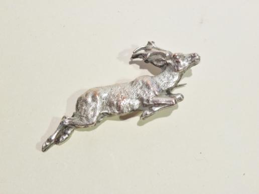 Victorian Silver Plate Stag Brooch.