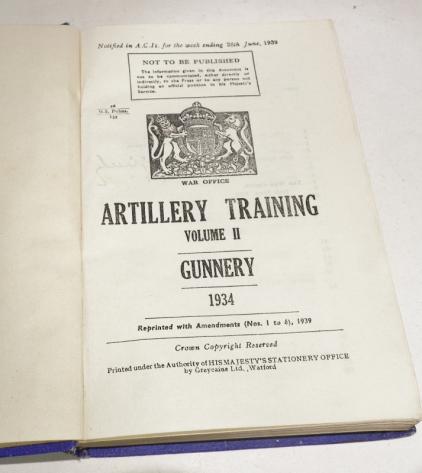 Artillery Training Vol II Gunnery 1934