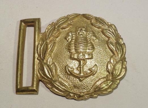 Vintage Indian Navy Officers Gilt Brass Belt Buckle