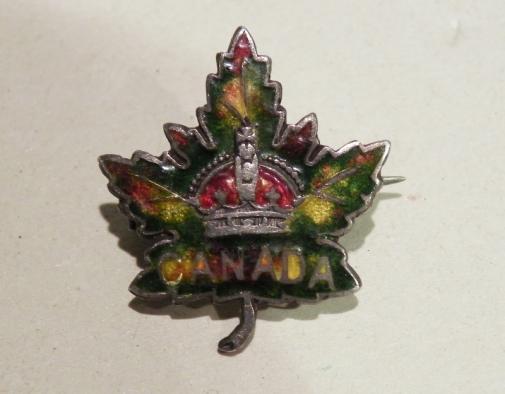 WW1 Era Silver & Enamel Canadian Sweetheart Badge