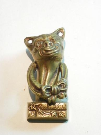 Vintage Novelty Brass Doorknocker Winking Cat.