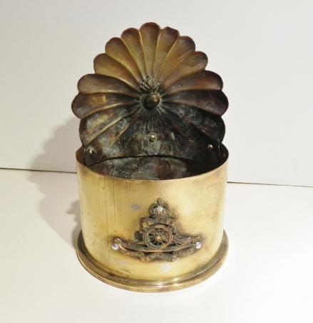 Large WW1 Era Trench Art Candle Sconce – Royal Artillery