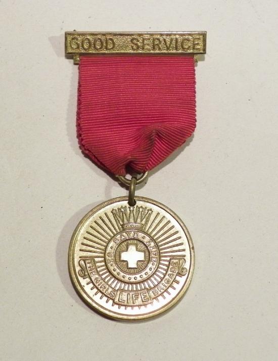 Vintage Girls Life Brigade Good Service Medal